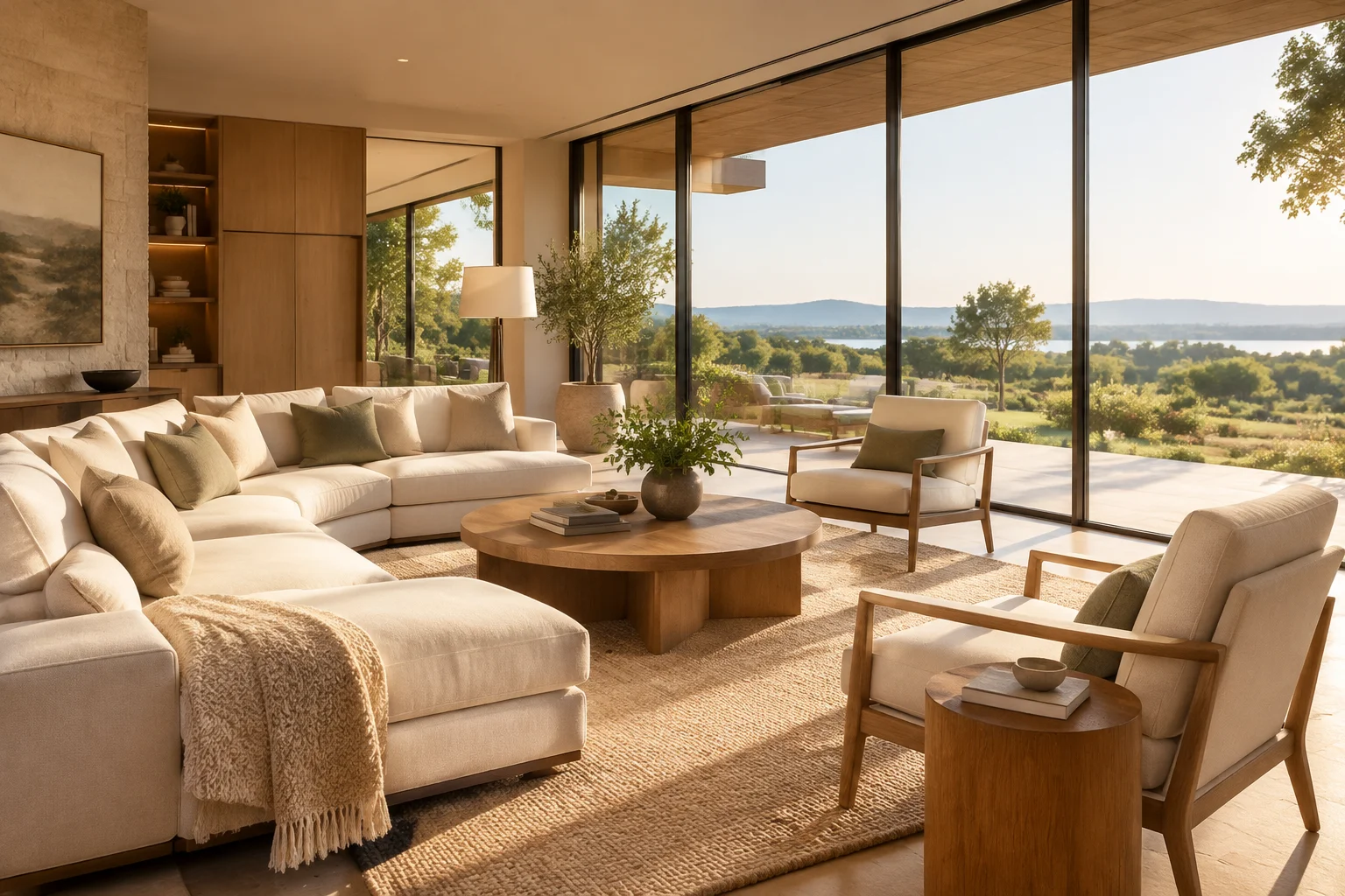 Curated luxury resort retreat lounge